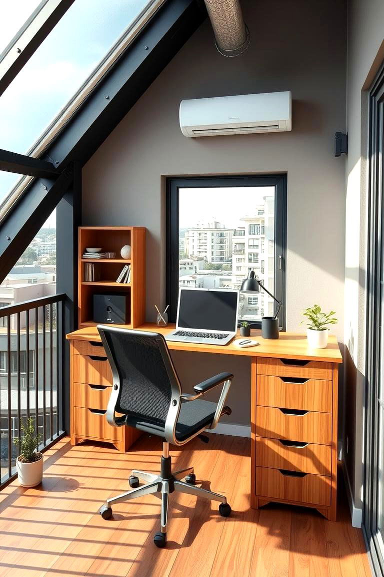 Multi functional Workspace - 24 Loft Balcony Ideas