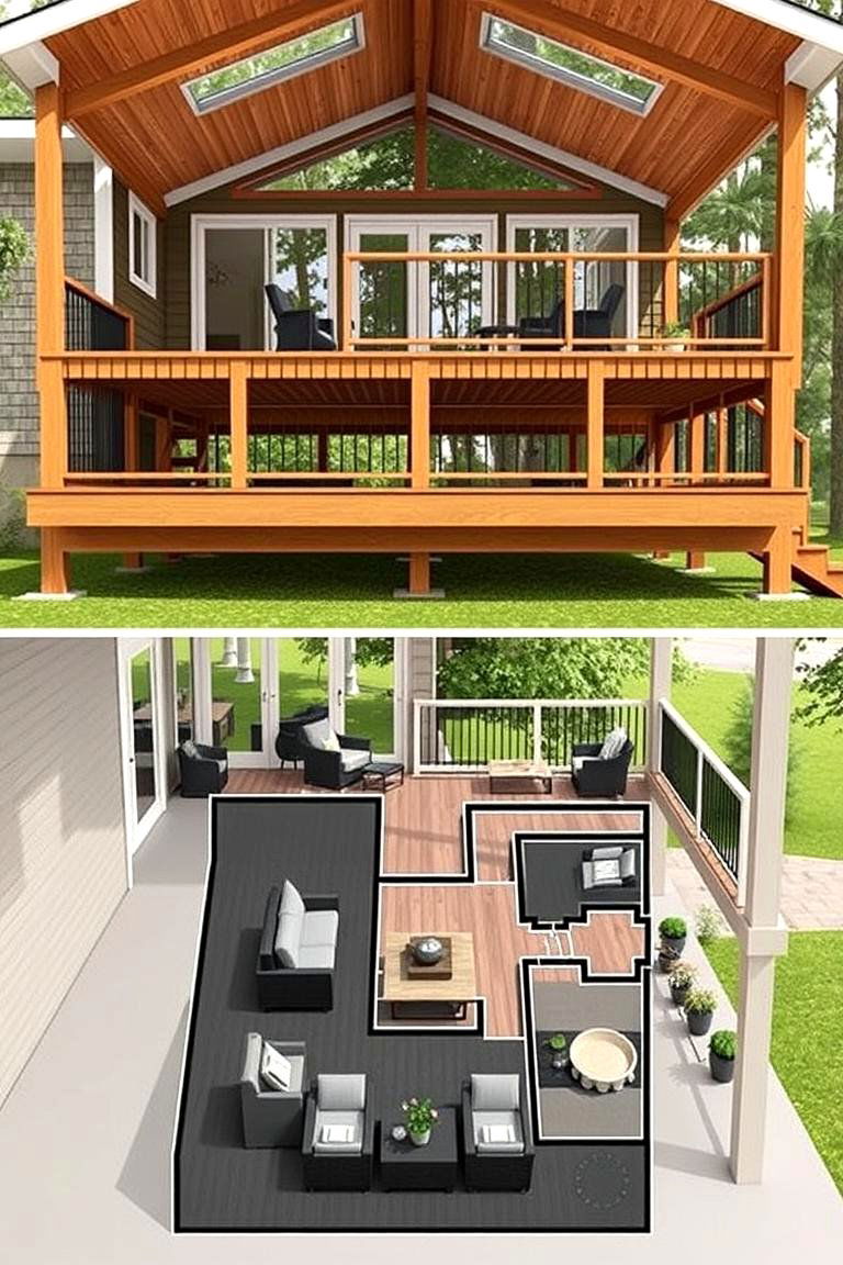 Multi level Deck Design - 24 Raised Ranch Front Porch Ideas