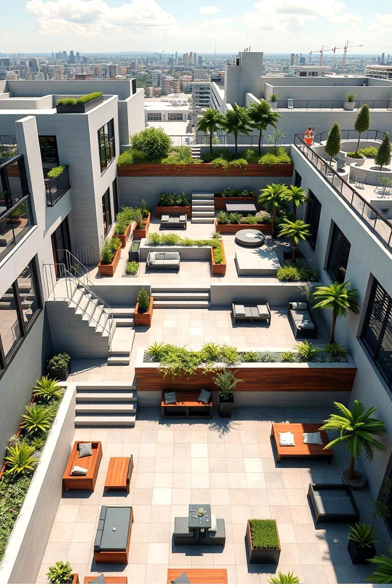 Multi level Terrace - 24 Penthouse Balcony Ideas