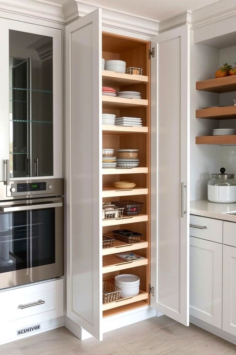 Multi tiered Storage Cabinet - 24 Blind Corner Kitchen Cabinet Ideas