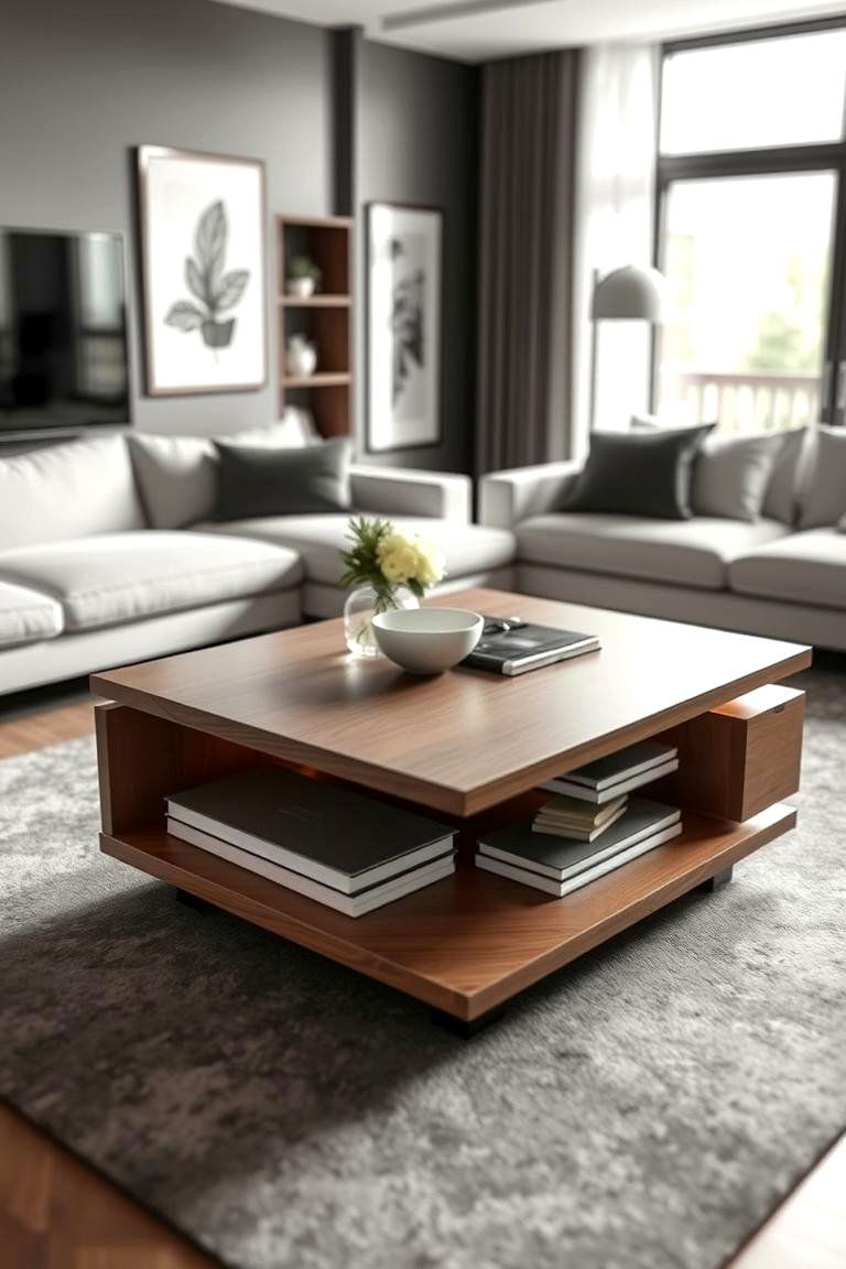 Multifunctional Coffee Tables - 24 Budget Apartment Living Room Ideas