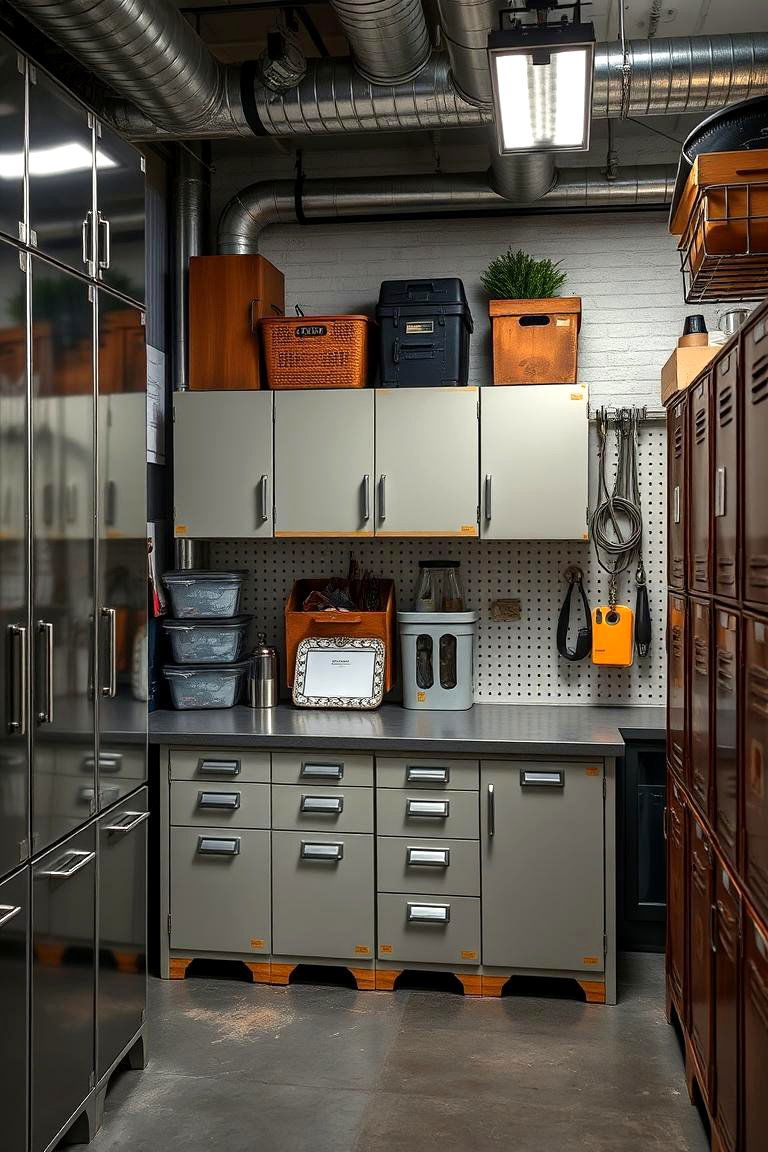 Multifunctional Industrial Storage - 24 Industrial Bedroom Ideas