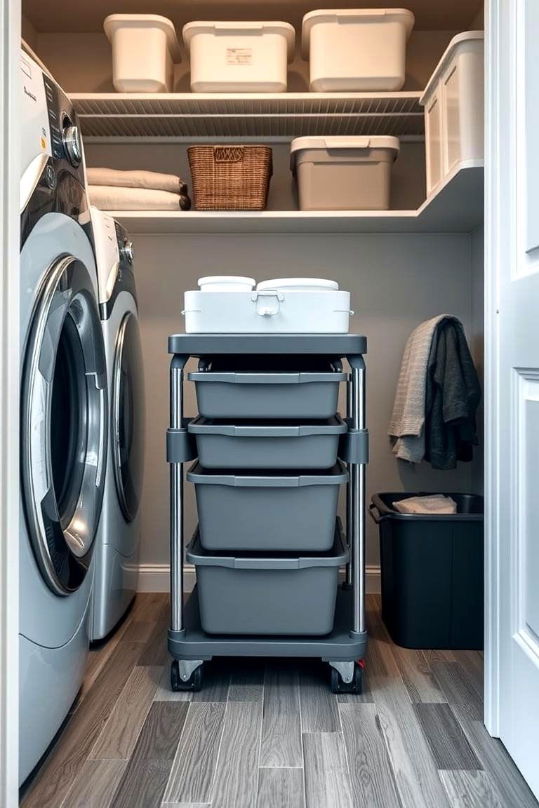 Multifunctional Laundry Carts - 24 Laundry Closet Ideas