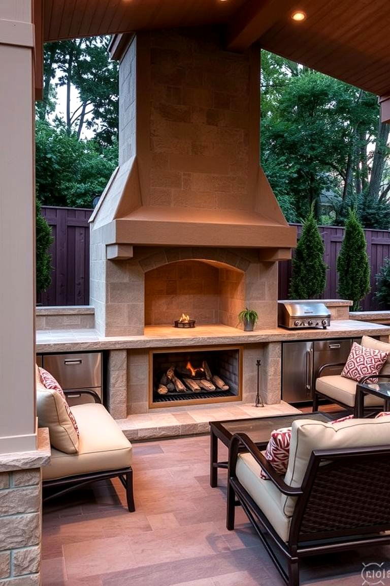 Multifunctional Outdoor Stucco Fireplace - 24 Stucco Fireplace Ideas