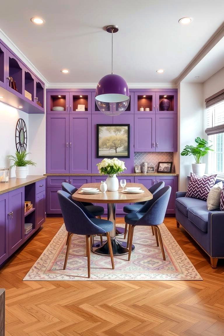Multifunctional Purple Decor - 24 Purple Dining Room Ideas