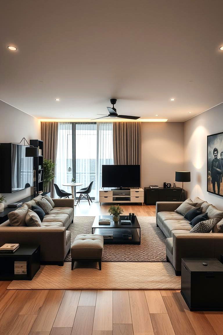 Multifunctional Space Design - 24 Black and Beige Living Room Ideas
