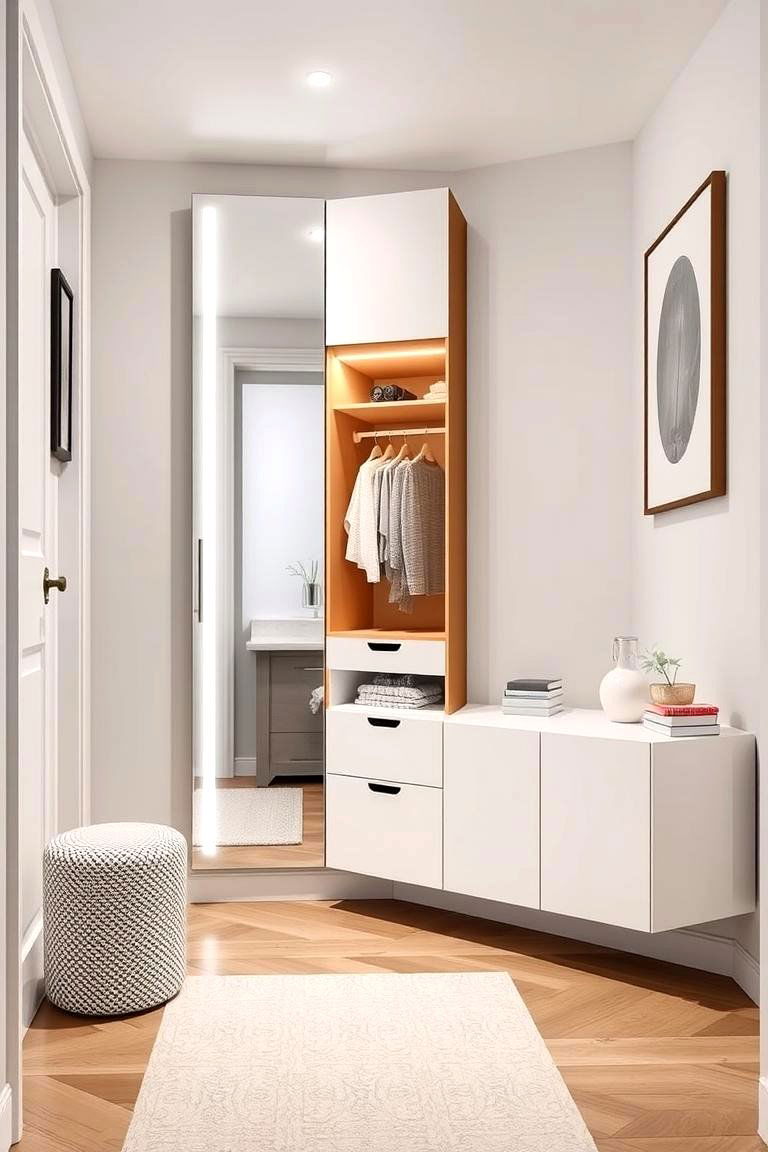 Multifunctional Storage Mirror - 24 hallway mirror ideas