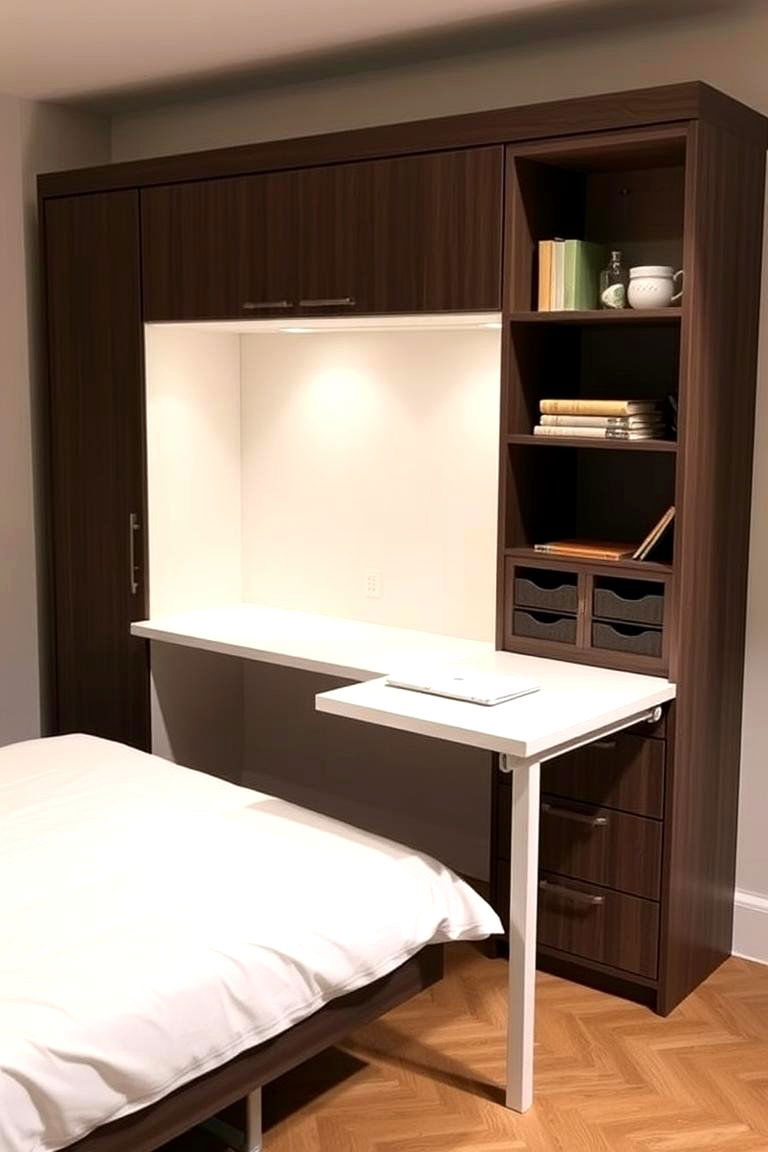 Murphy Bed with Fold Out Work Surface - 24 Murphy Bed Ideas