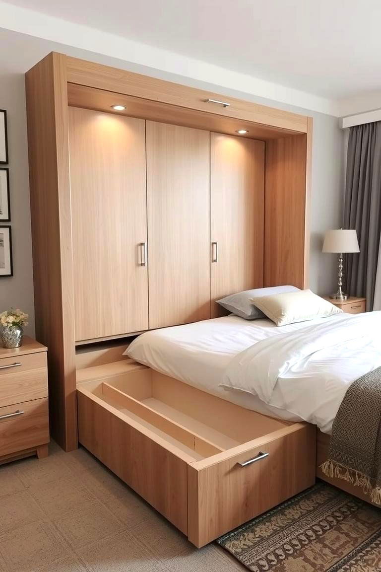 Murphy Bed with Hidden Storage Drawers - 24 Murphy Bed Ideas