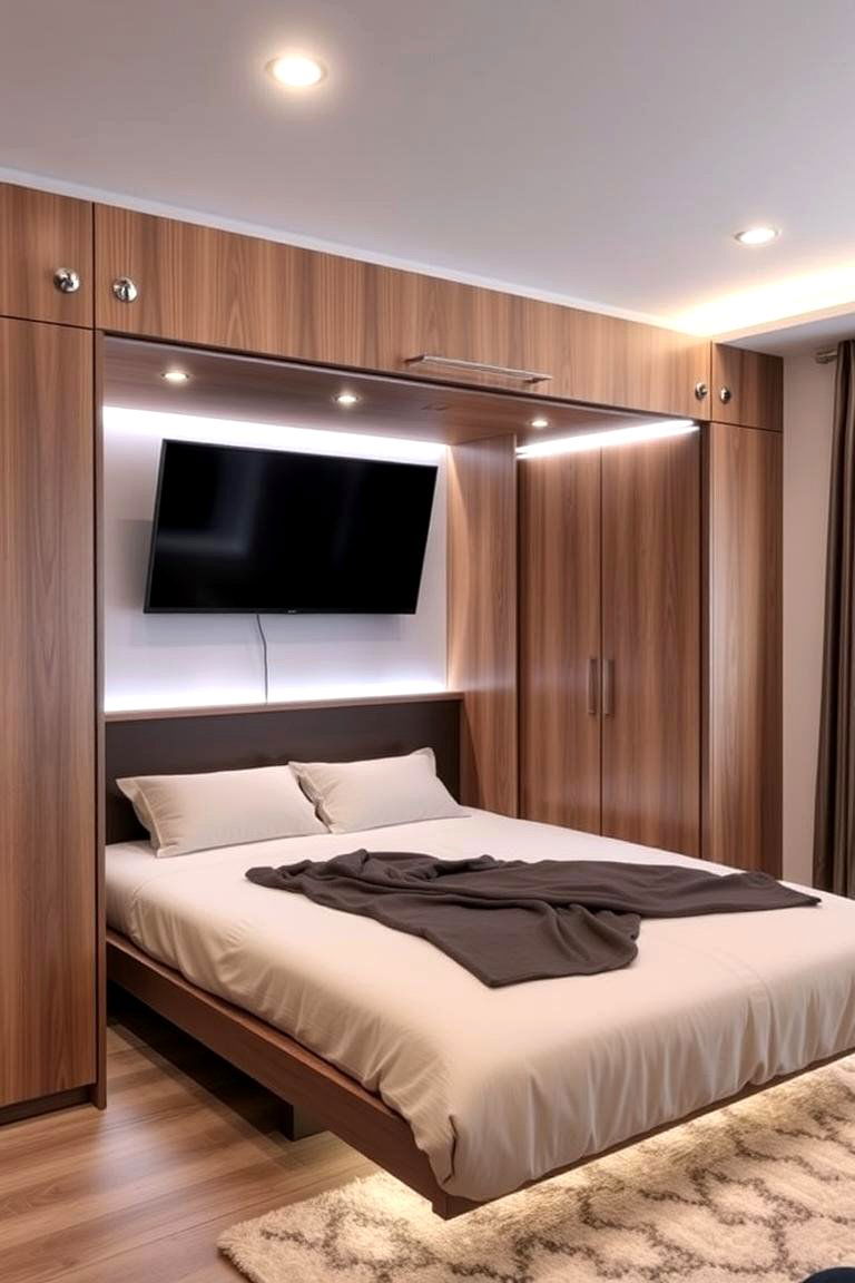 Murphy Bed with TV Mount - 24 Murphy Bed Ideas