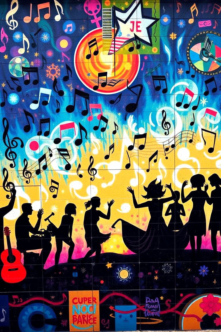 Music Dance and Rhythm - 24 School Mural Ideas