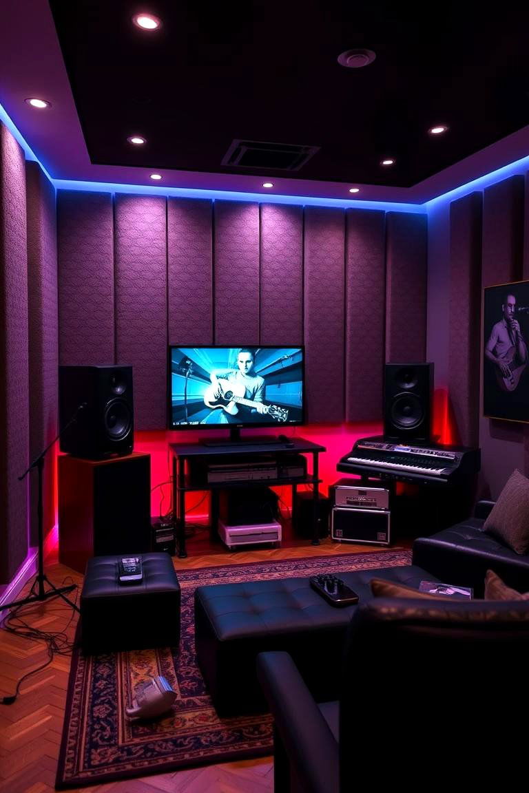 Music Enthusiasts Den - 24 Man Cave Living Room Ideas