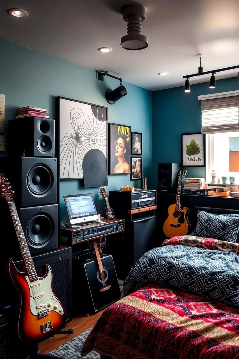 Music Inspired Decor for Creative Energy - 24 Teen Bedroom Ideas