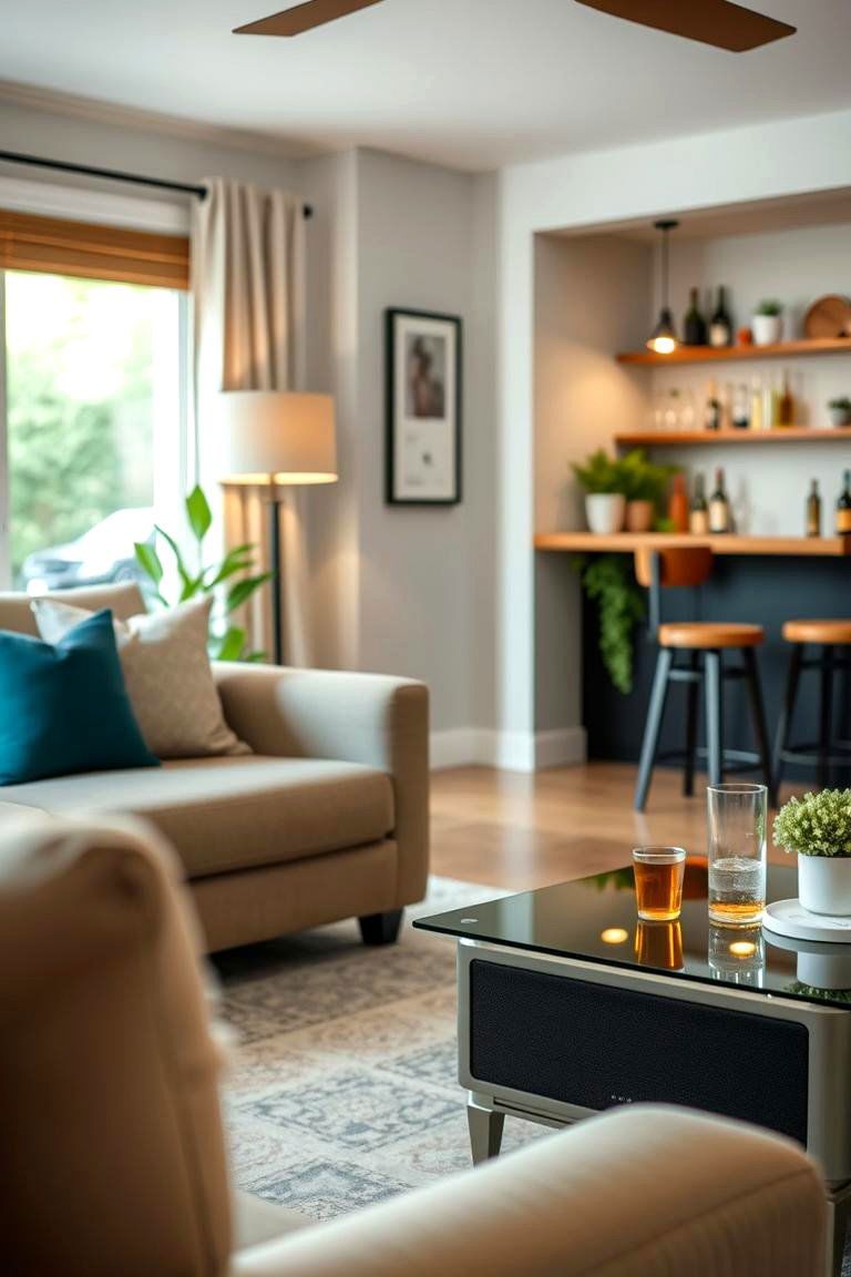 Music Makes the Mood - 24 Home Bar Ideas On A Budget