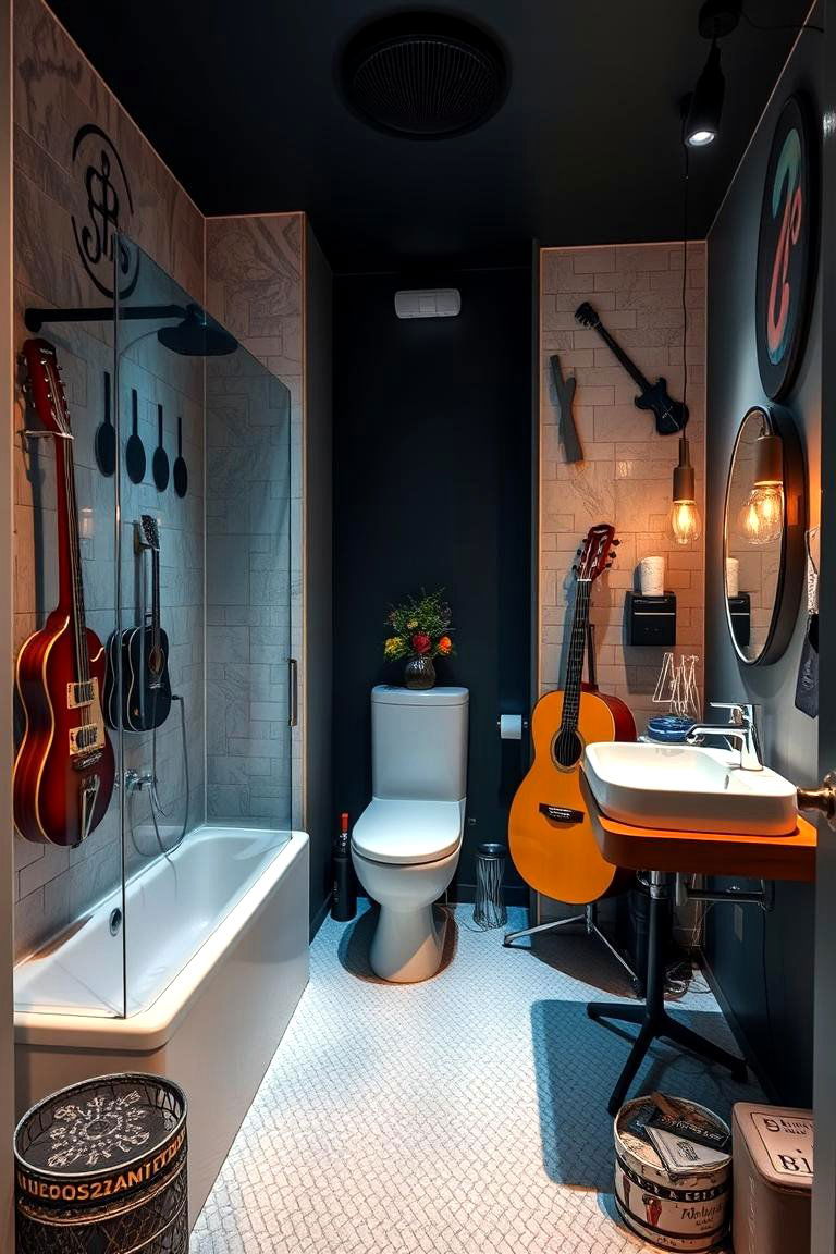 Music Studio Vibes Bathroom - 24 Boy Bathroom Ideas