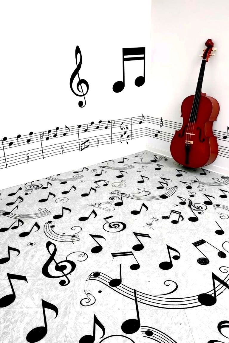 Musical Notes - 24 Painted Floor Ideas