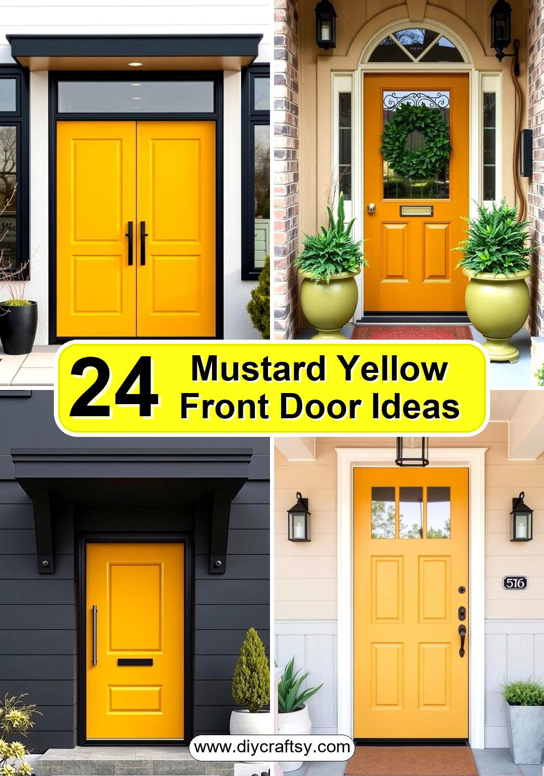 Mustard Yellow Front Door Ideas
