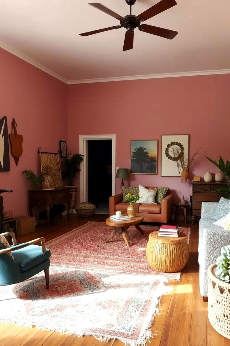 Muted Dusty Rose Tones - 24 Pink Living Room Ideas