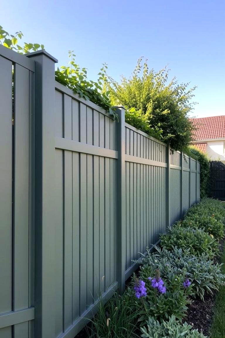 Muted Earth Tones for a Natural Look - 24 Fence Painting Ideas