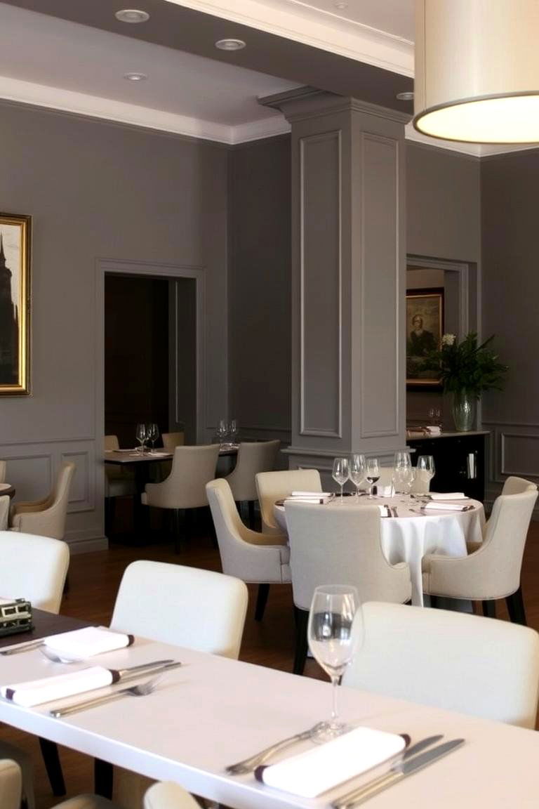 Muted Gray with Elegant Upholstered Chairs - 24 Neutral Dining Room Ideas