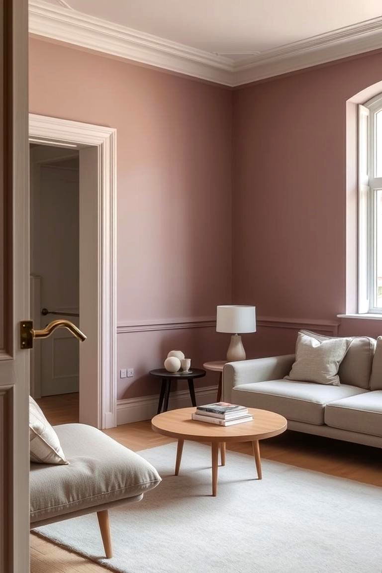 Muted Mauve Minimalism - 24 Purple Living Room Ideas