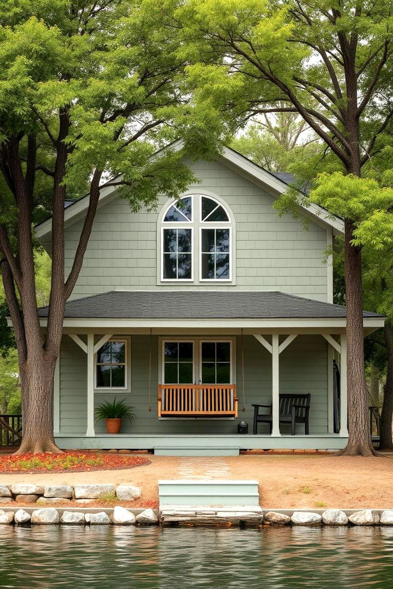 Muted Sage Green - 24 Lake House Exterior Colors Ideas