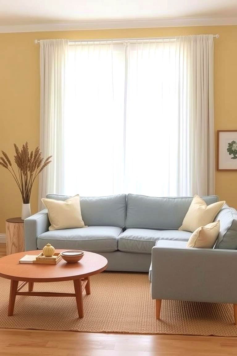 Muted Yellow and Soft Blue for a Coastal Vibe - 24 Yellow and Blue Living Room Ideas