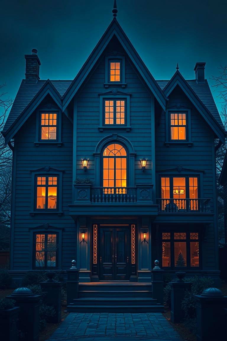 Mysterious Midnight Blue - 24 blue exterior house paint ideas