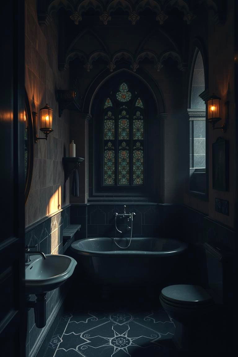 Mysterious Shadow Accents - 24 Gothic Bathroom Ideas
