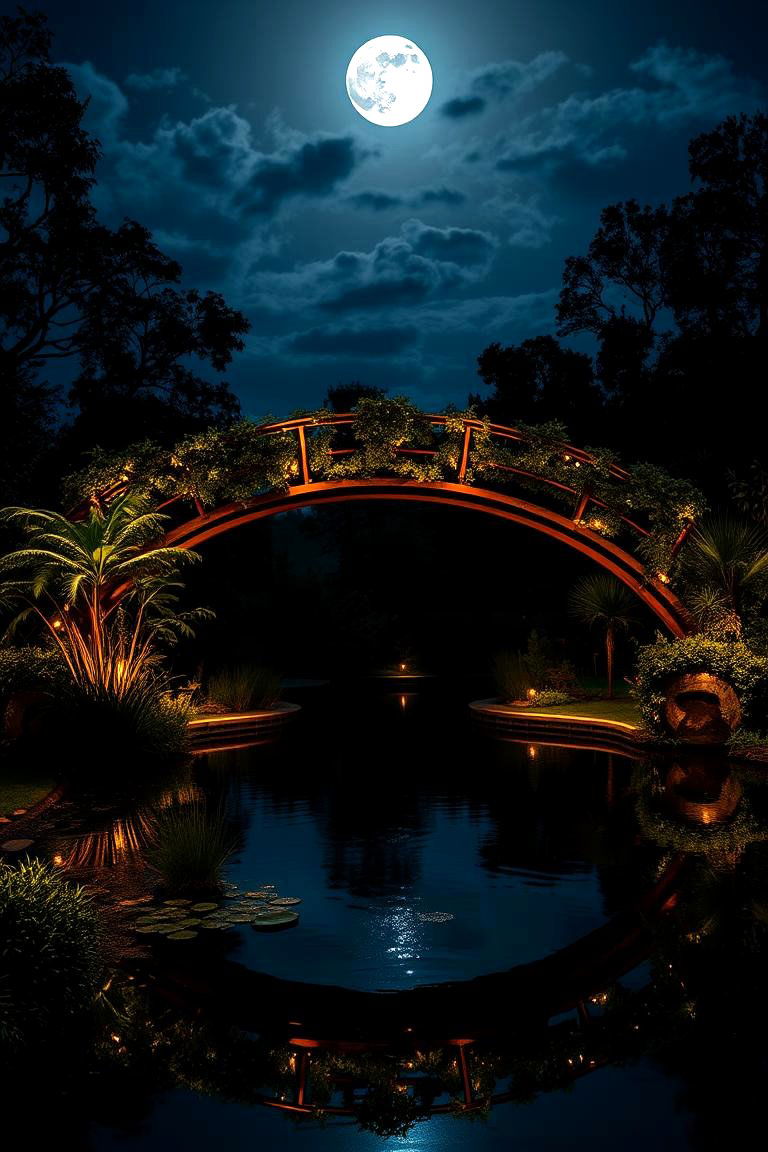 Mystical Moonlight Bridge - 24 Garden Bridge Ideas