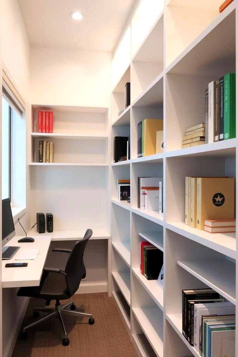 Narrow Profile Shelving - 24 Office Shelving Ideas