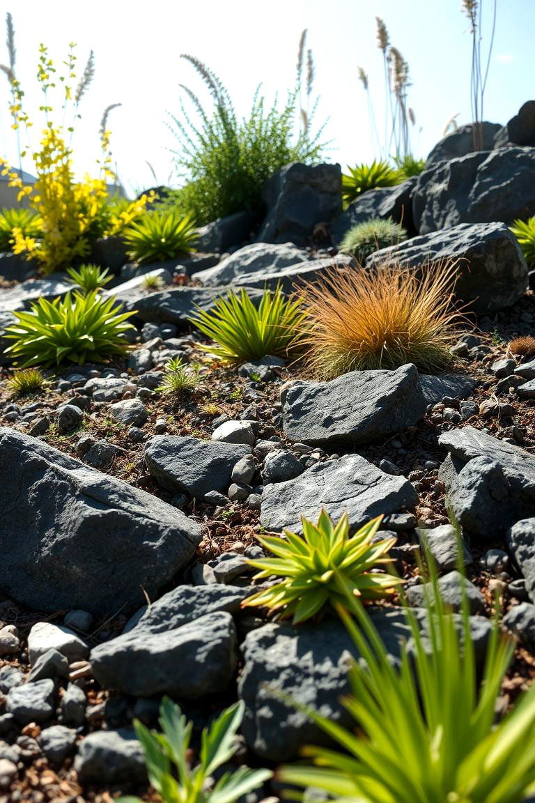 Native Plant and Rock Integration - 24 Black River Rock Landscaping Ideas