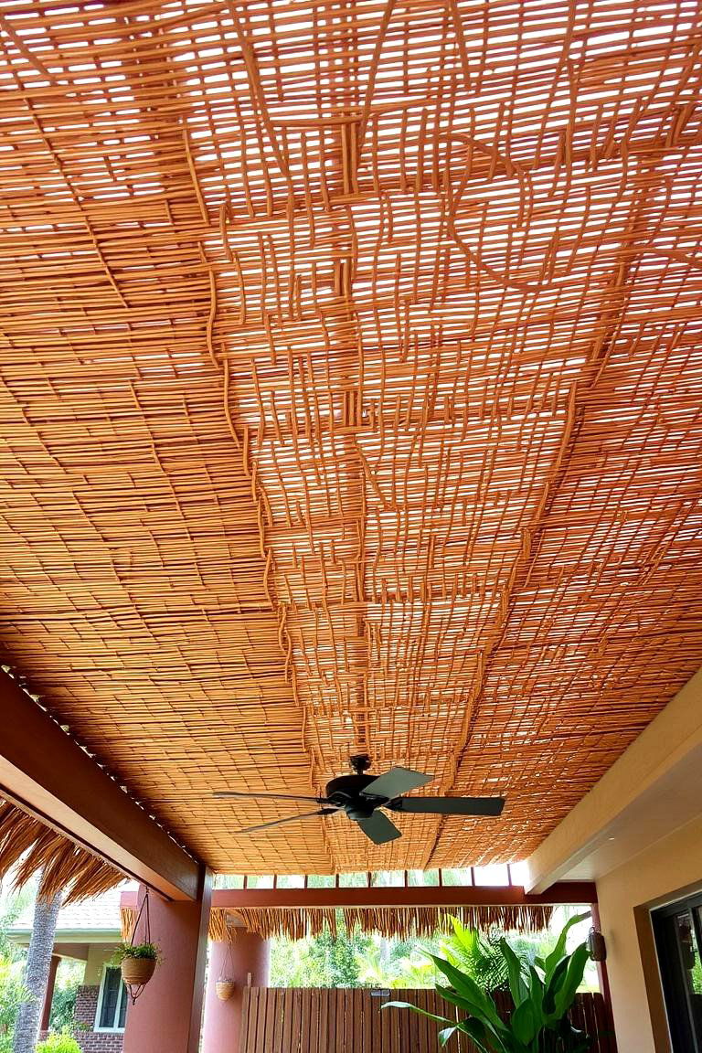Natural Bamboo Ceiling - 24 patio ceiling ideas