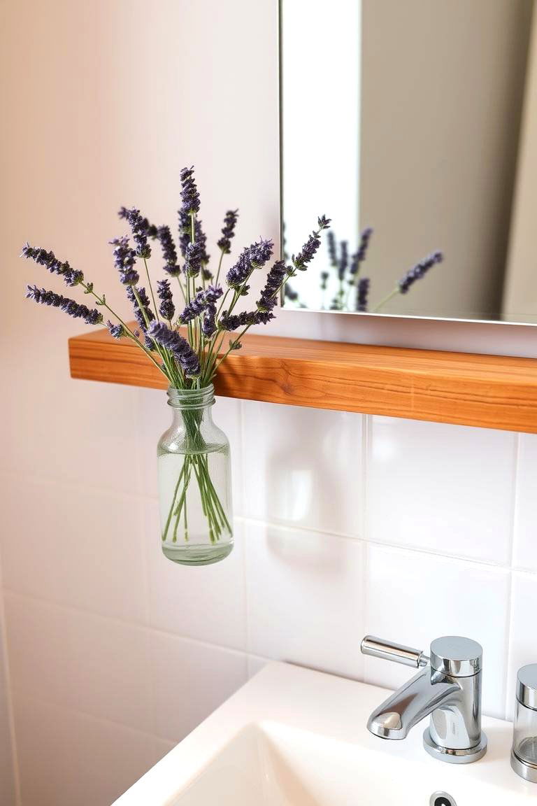 Natural Beauty Purple Floral Arrangements - 24 Purple Bathroom Ideas