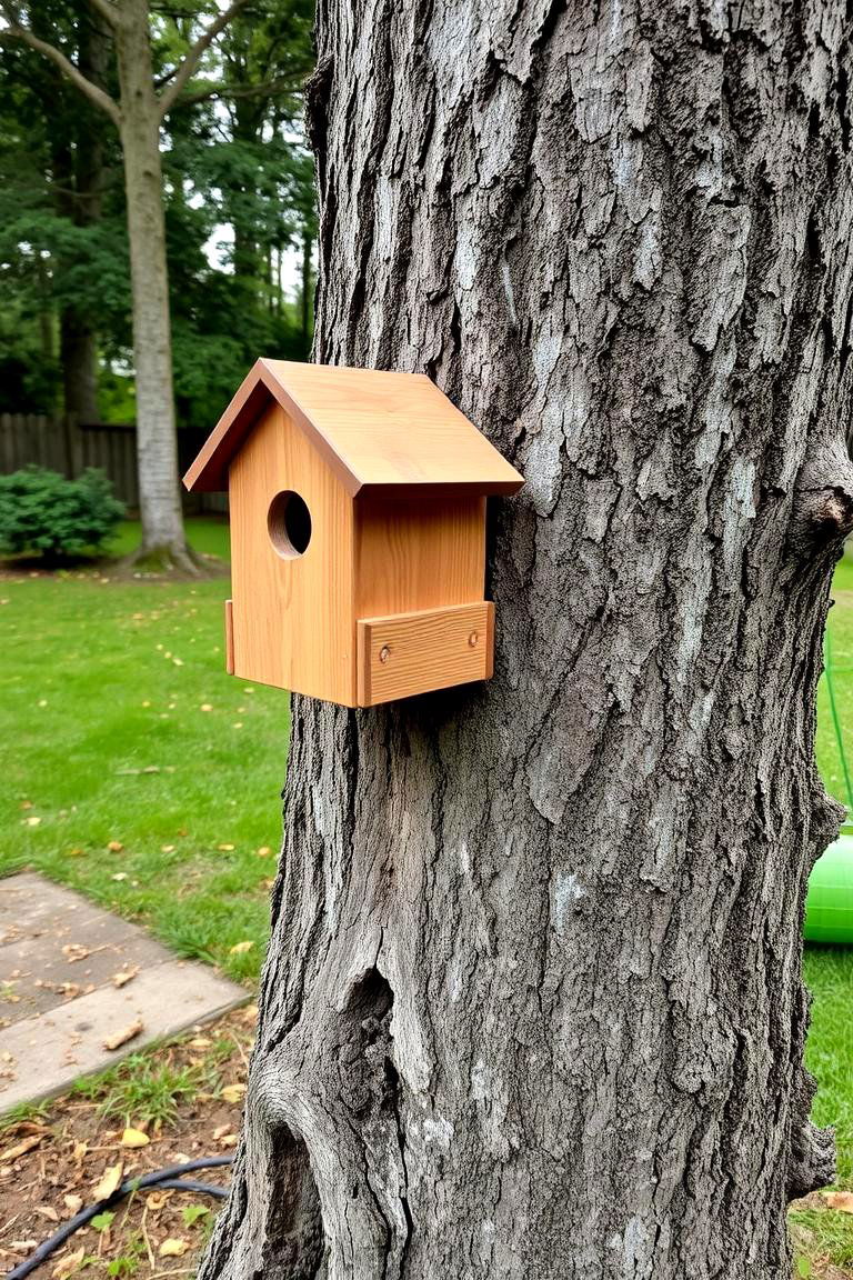 Natural Birdhouse Base - 24 Tree Stump Decorating Ideas