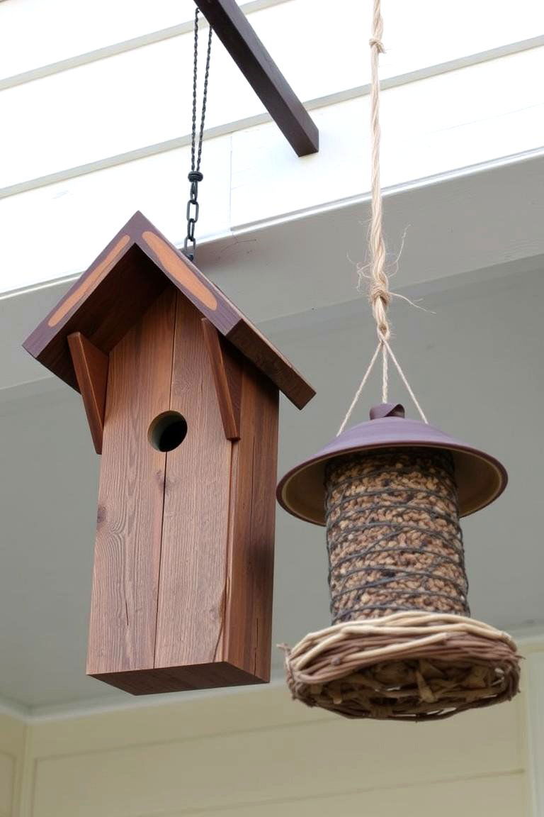 Natural Birdhouses and Feeders - 24 Rustic Front Porch Ideas
