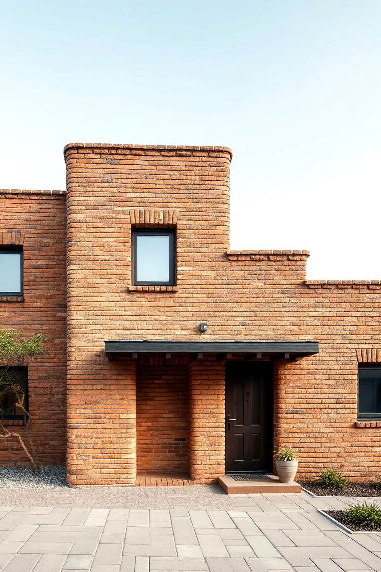 Natural Brick Elements - 24 Brown Brick Exterior Home Ideas