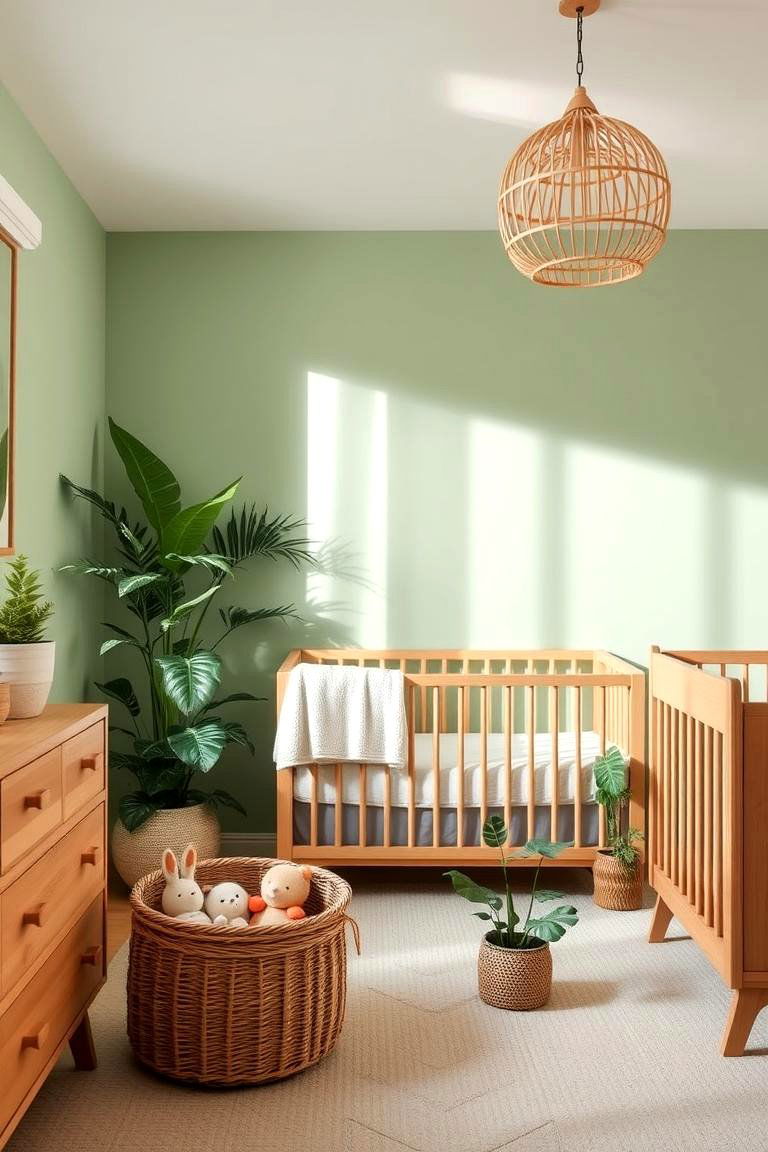 Natural Calm with Soft Green - 24 Nursery Color Ideas