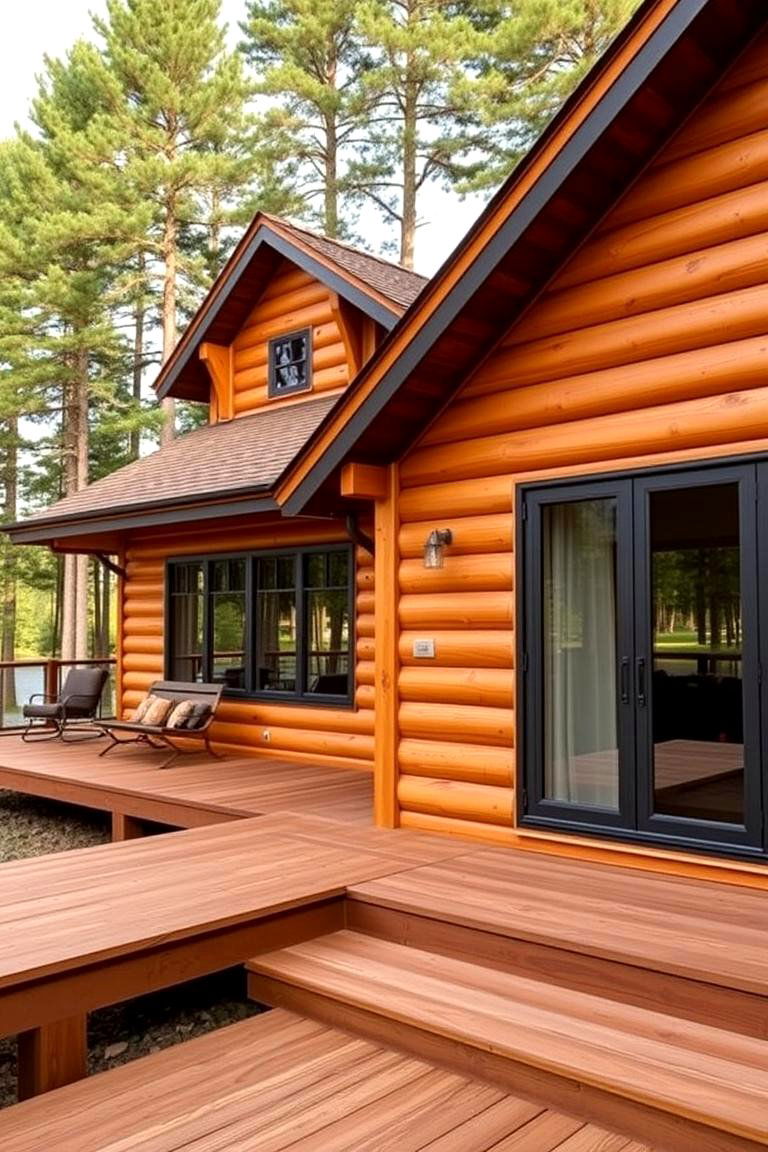 Natural Cedar Stain - 24 Lake House Exterior Colors Ideas