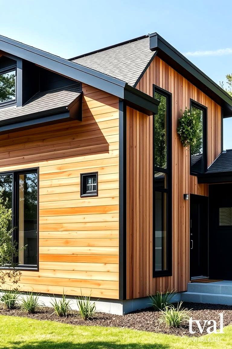 Natural Cedar Stain - 24 Paint Colors for a Modern Black House With Cedar Accents
