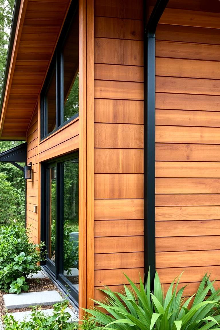 Natural Cedar Wood Siding - 24 Modern Siding Ideas for a Contemporary Home