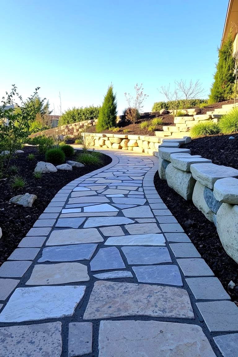 Natural Edge Flagstone Walkway - 24 Flagstone Walkway Ideas