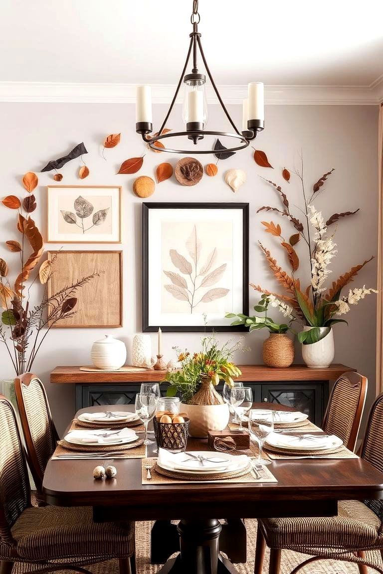 Natural Element Wall Decor - 24 Dining Room Wall Decor Ideas