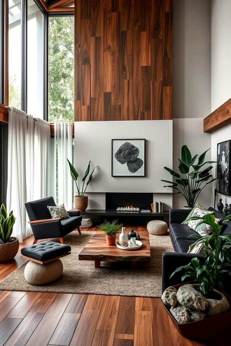 Natural Elements Harmony - 24 Black and Beige Living Room Ideas