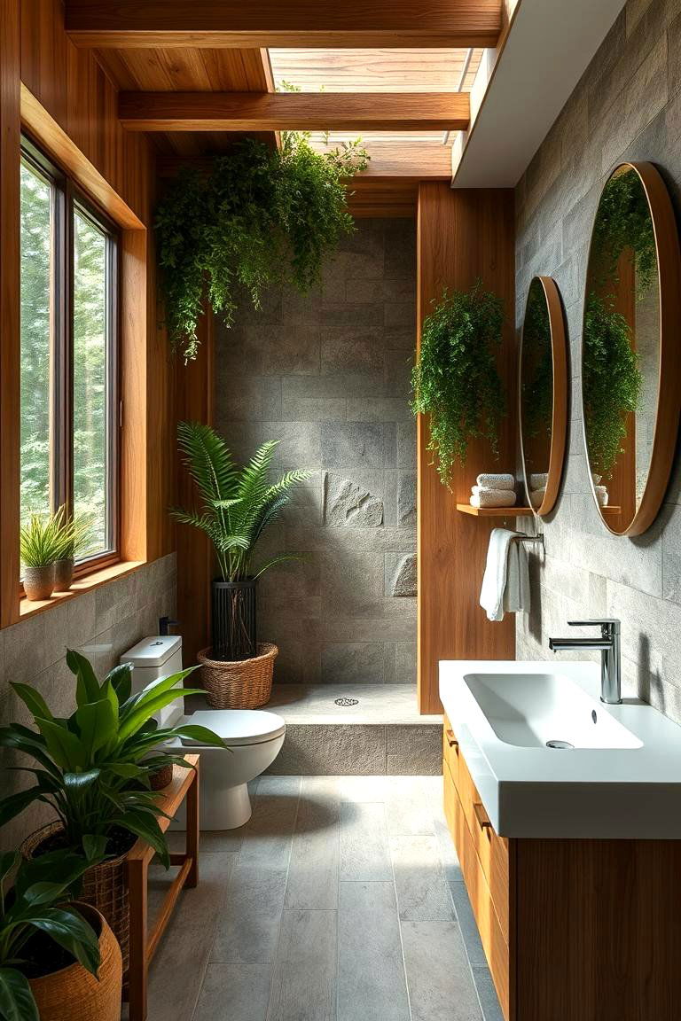 Natural Elements Infusion - 24 Hall Bathroom Ideas