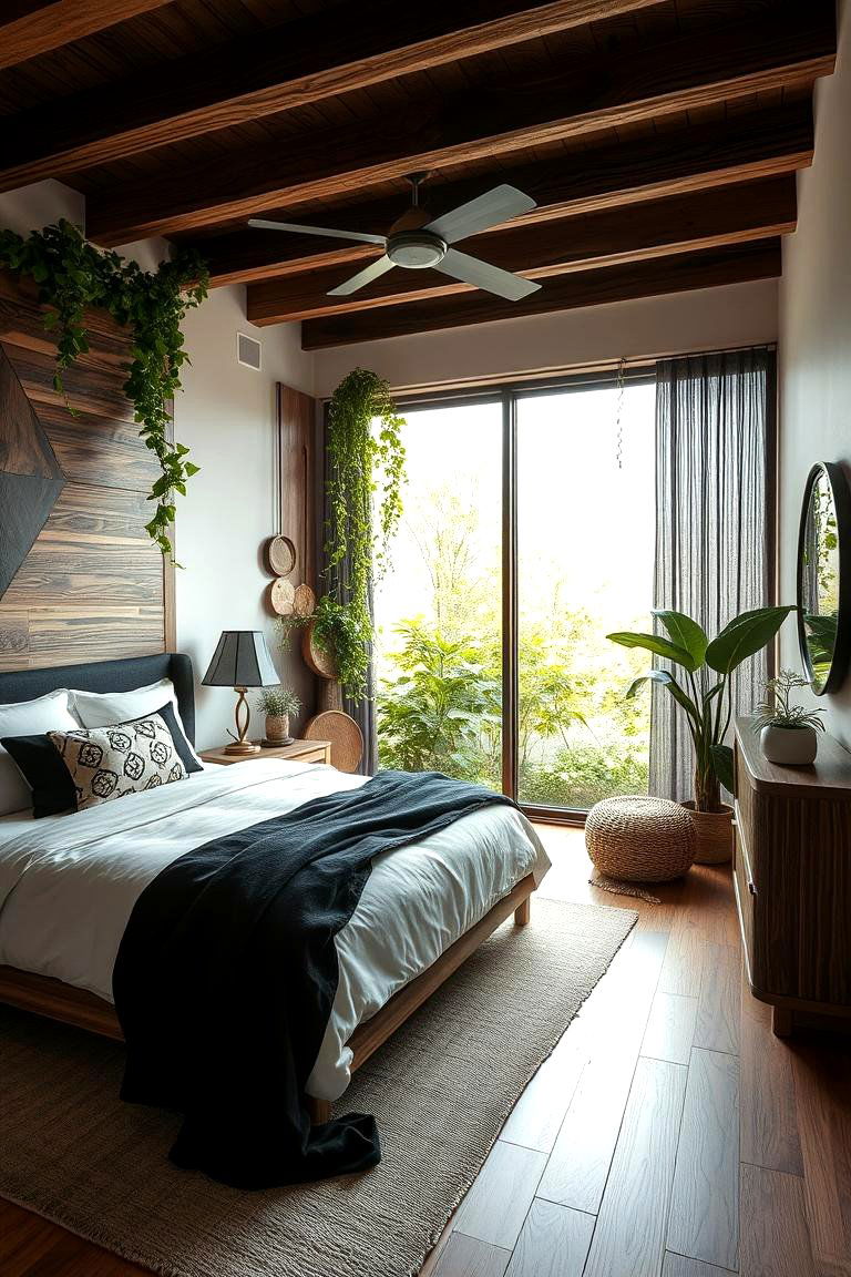 Natural Elements Infusion - 24 Black and Beige Bedroom Design Ideas