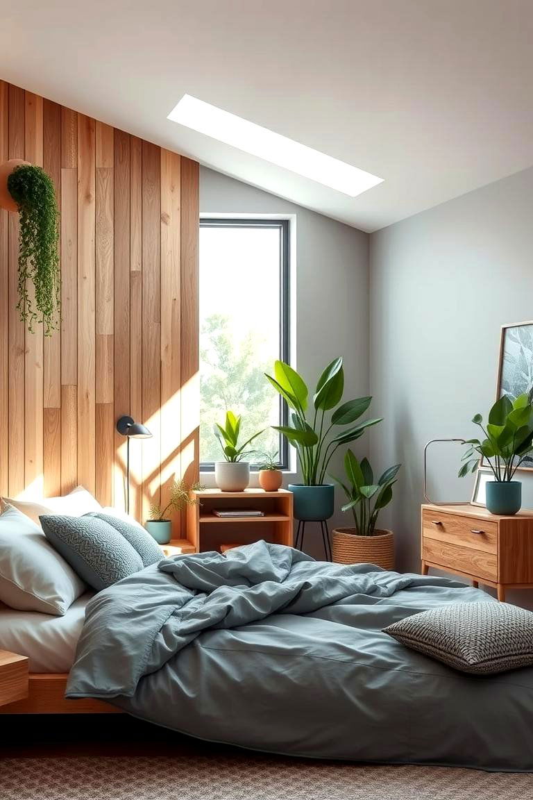Natural Elements Integration - 24 Teal and Grey Bedroom Ideas