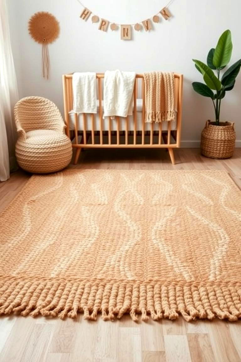 Natural Fiber Area Rugs - 24 Boho Nursery Ideas