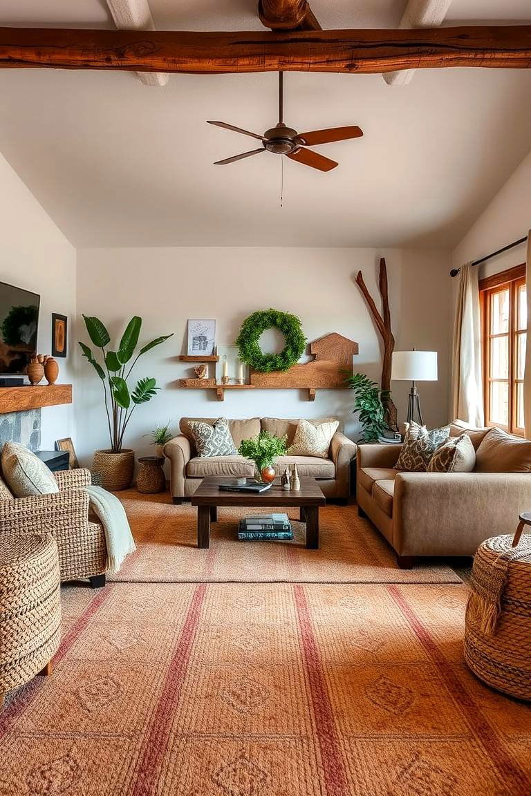 Natural Fiber Carpet - 24 Living Room Carpet Ideas