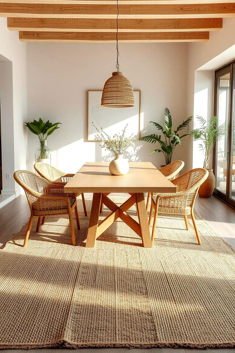 Natural Fiber Dining Room Rugs - 24 Dining Room Rug Ideas